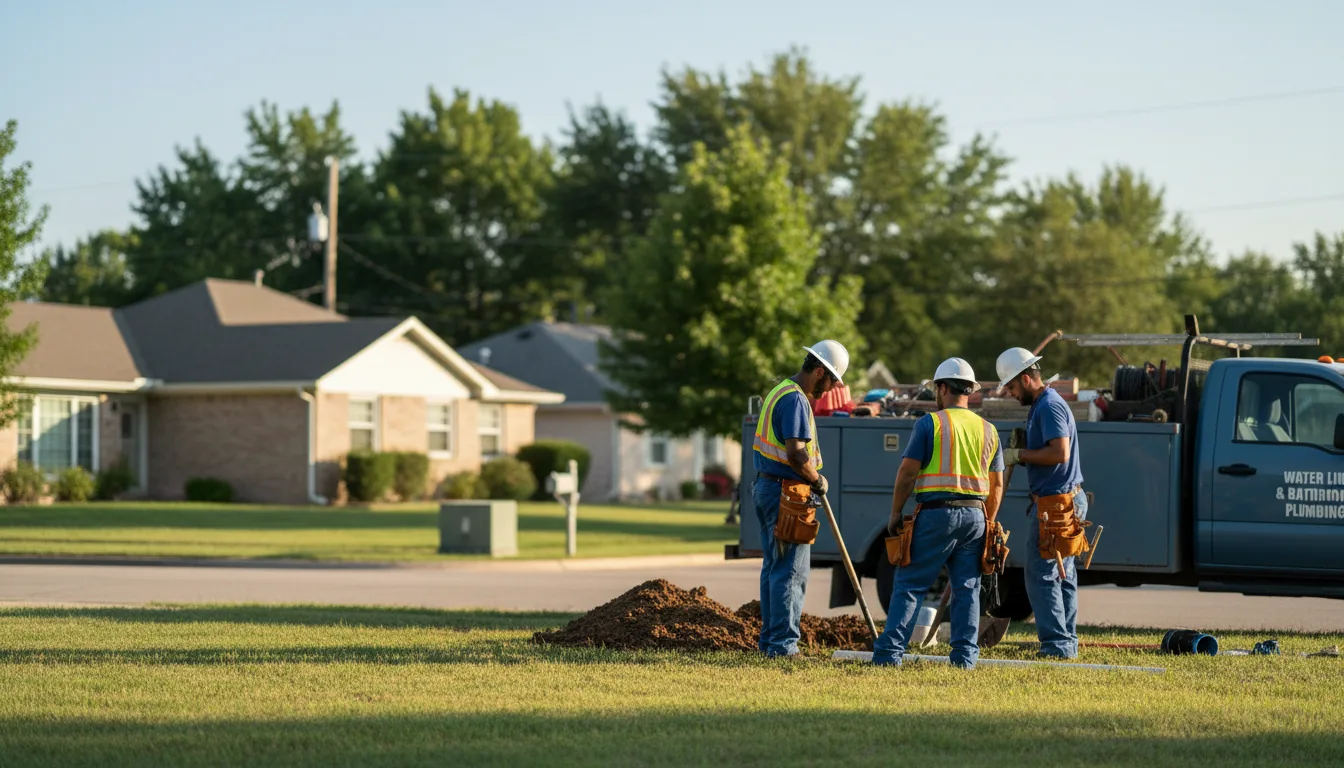 Residential water line and bathroom plumbing service in Ellington, MO